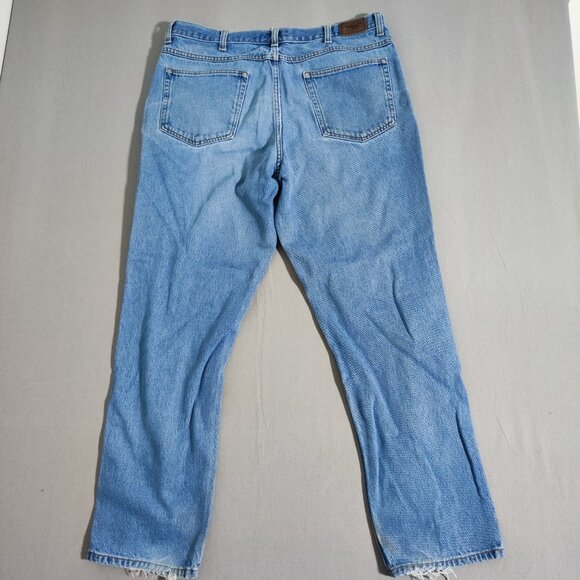 L.L.Bean jeans man's size 38X32 medium washed denim blue classic fit straight - Picture 3 of 12